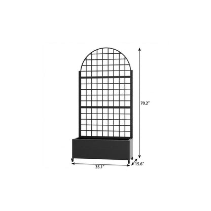 70" X 35" Black Galvanized Metal Rectangular Planter Box