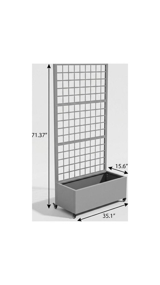 71" X 35" Gray Galvanized Metal Rectangular Planter Box — view 6