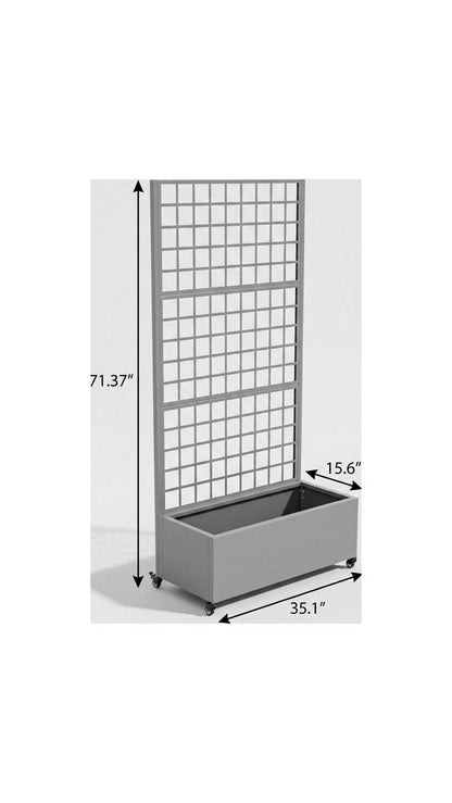 71" X 35" Gray Galvanized Metal Rectangular Planter Box HomeRoots