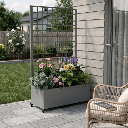 71" X 35" Gray Galvanized Metal Rectangular Planter Box HomeRoots