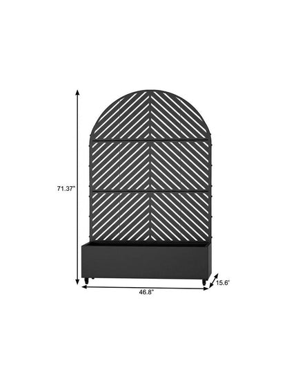 71" X 47" Black Galvanized Metal Rectangular Planter Box HomeRoots