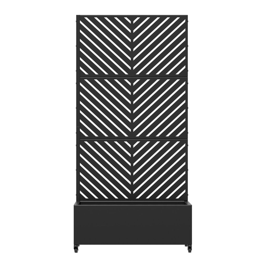 71" X 35" Black Galvanized Metal Rectangular Planter Box — view 2