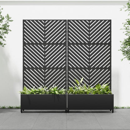 71" X 35" Black Galvanized Metal Rectangular Planter Box HomeRoots