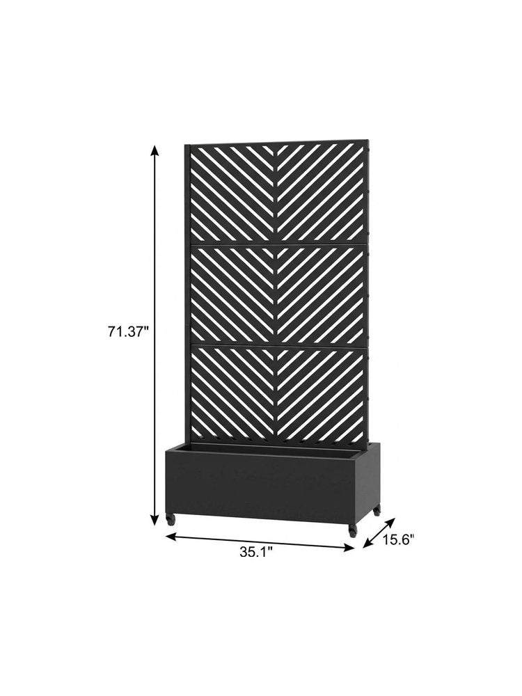 71" X 35" Black Galvanized Metal Rectangular Planter Box — view 6