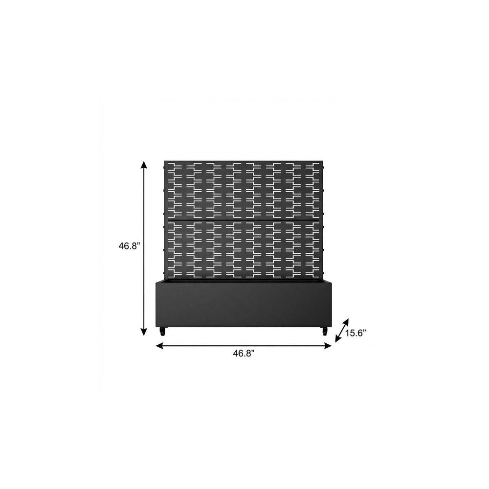 47" X 47" Black Galvanized Metal Rectangular Planter Box — view 5
