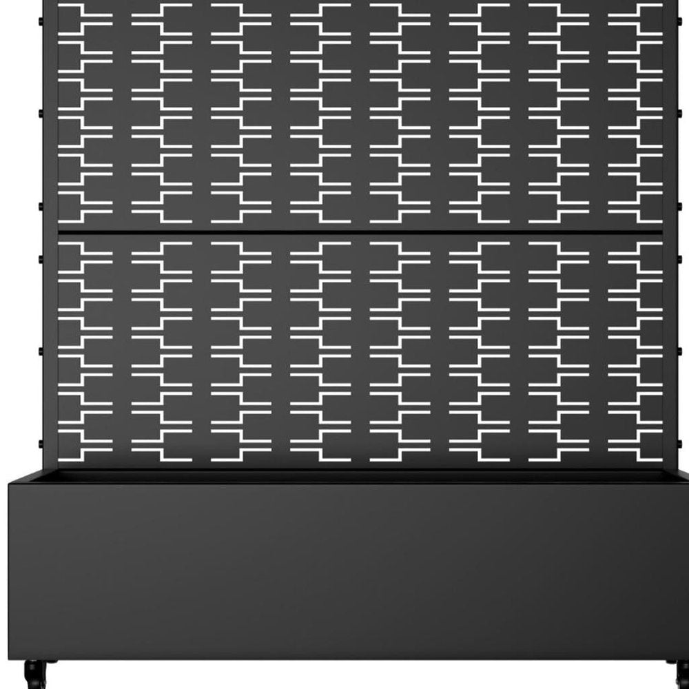 47" X 47" Black Galvanized Metal Rectangular Planter Box — view 4