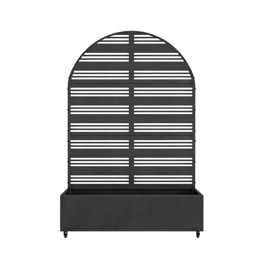 71" X 47" Black Galvanized Metal Rectangular Planter Box