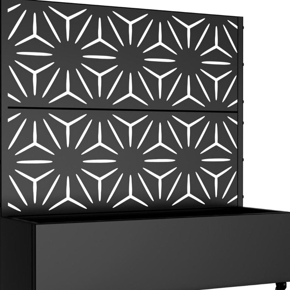 47" X 47" Black Galvanized Metal Rectangular Planter Box — view 5