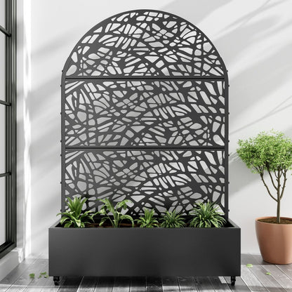 71" X 47" Black Galvanized Metal Rectangular Planter Box