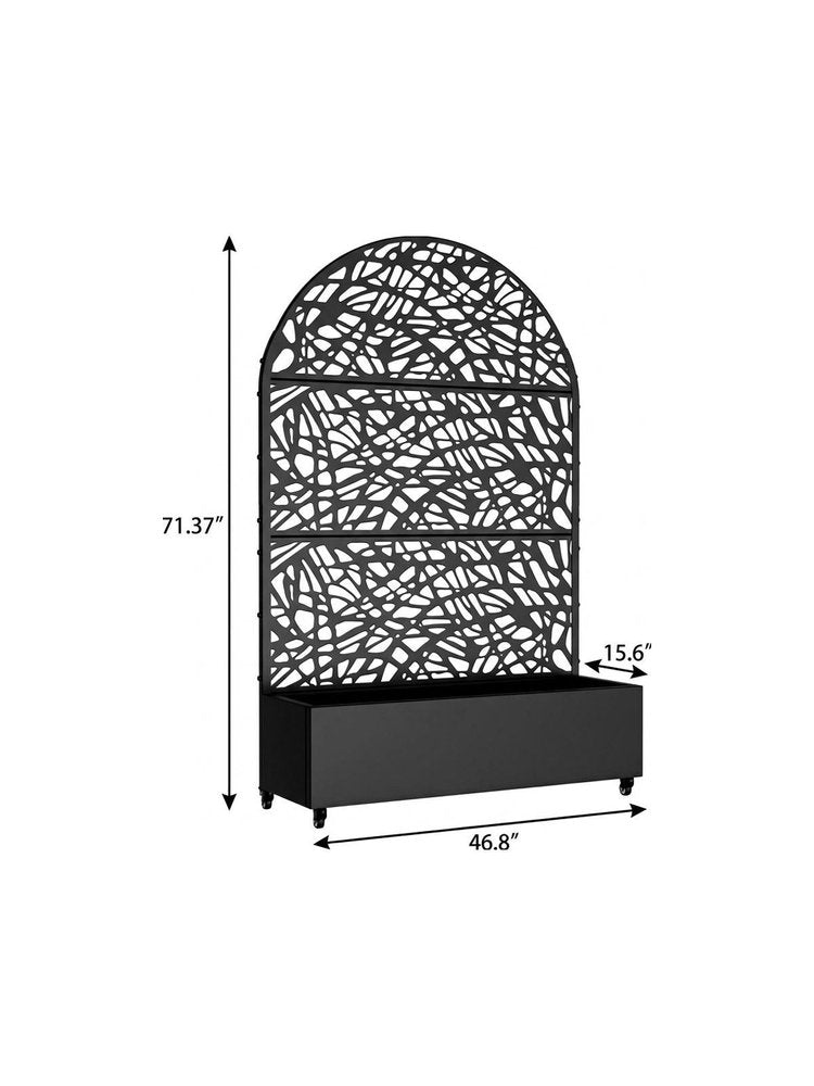 71" X 47" Black Galvanized Metal Rectangular Planter Box HomeRoots