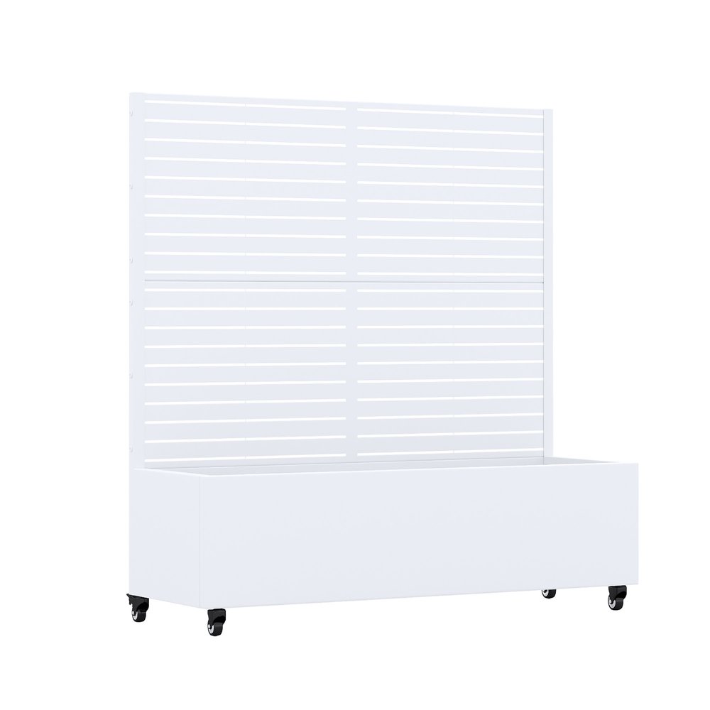 47" X 47" White Galvanized Metal Rectangular Planter Box HomeRoots