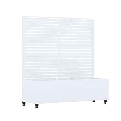 47" X 47" White Galvanized Metal Rectangular Planter Box HomeRoots