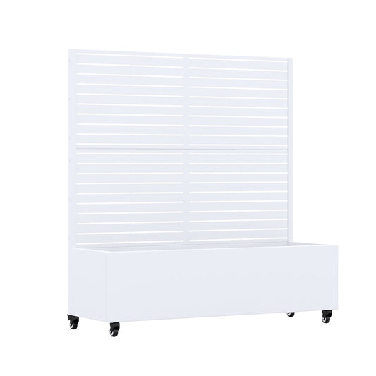 47" X 47" White Galvanized Metal Rectangular Planter Box