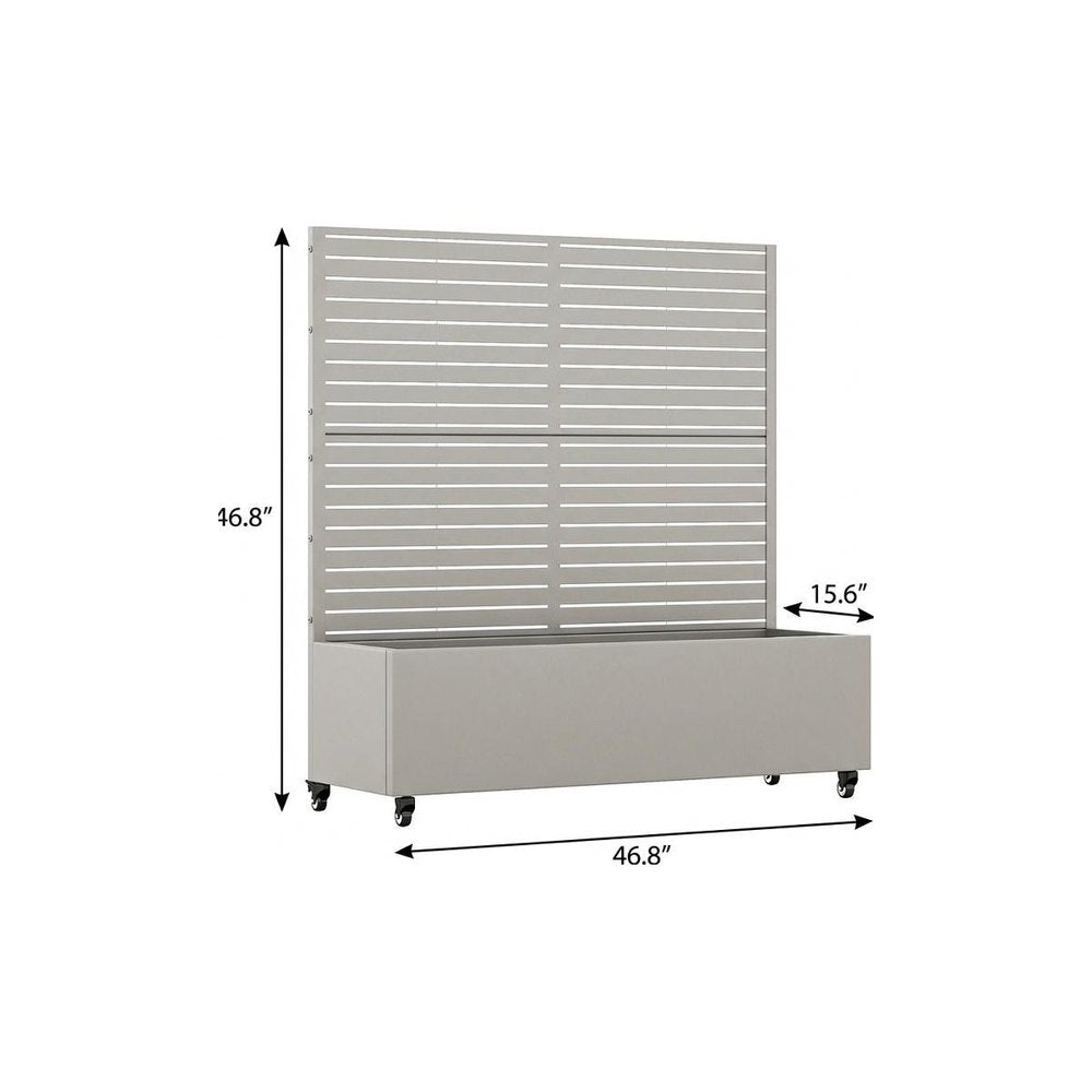 47" X 47" Gray Galvanized Metal Rectangular Planter Box HomeRoots
