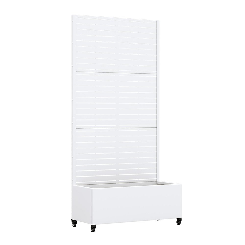 71" X 35" White Galvanized Metal Rectangular Planter Box — view 1