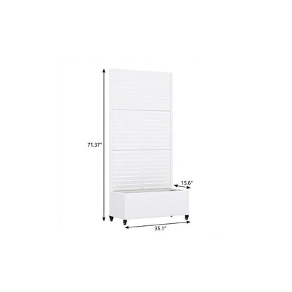 71" X 35" White Galvanized Metal Rectangular Planter Box HomeRoots