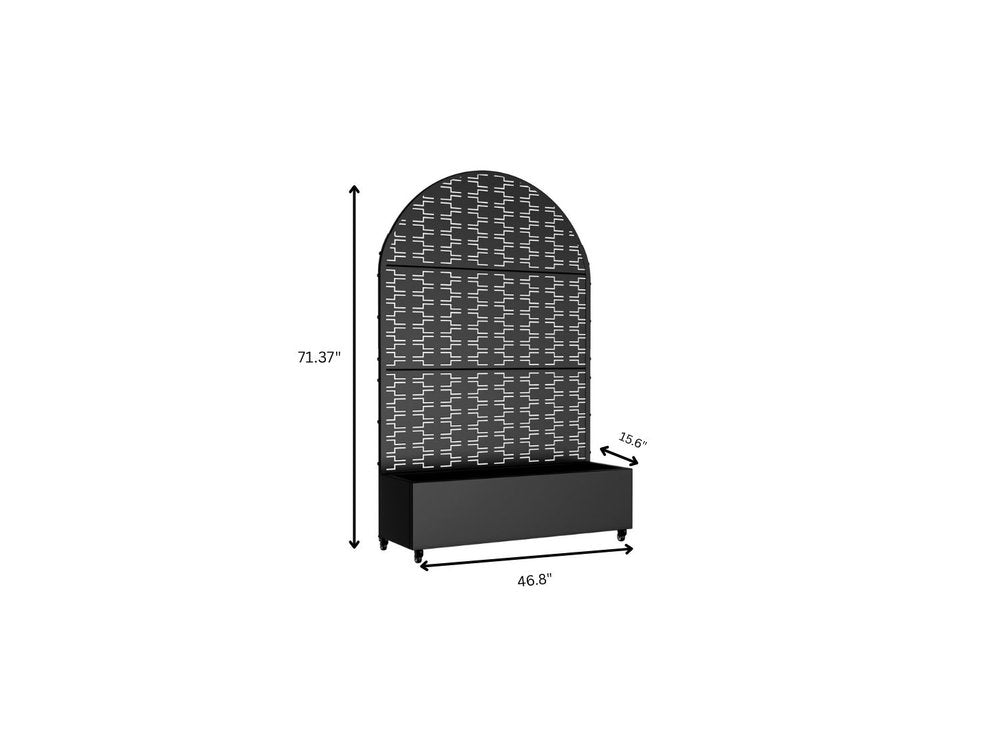71" X 47" Black Galvanized Metal Rectangular Planter Box HomeRoots