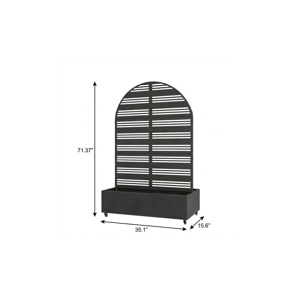 71" X 35" Black Galvanized Metal Rectangular Planter Box — view 4
