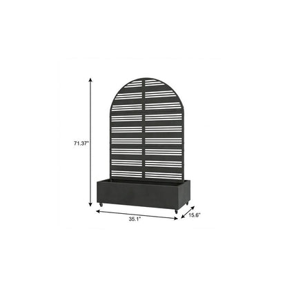 71" X 35" Black Galvanized Metal Rectangular Planter Box HomeRoots