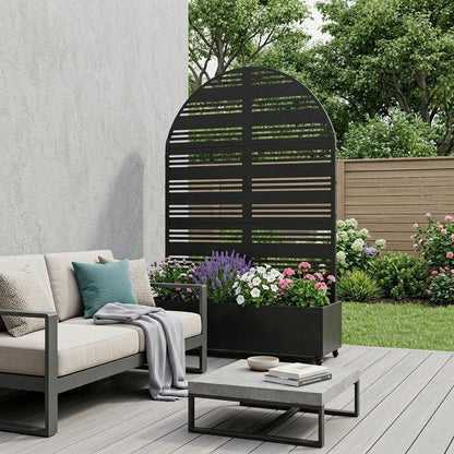 71" X 35" Black Galvanized Metal Rectangular Planter Box HomeRoots