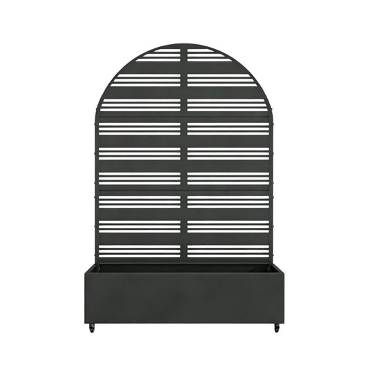71" X 35" Black Galvanized Metal Rectangular Planter Box