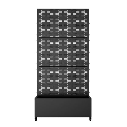 71" X 35" Black Galvanized Metal Rectangular Planter Box HomeRoots