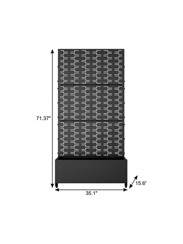 71" X 35" Black Galvanized Metal Rectangular Planter Box — view 4