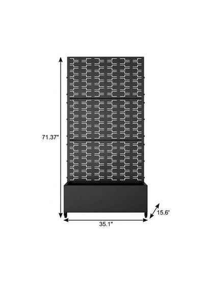 71" X 35" Black Galvanized Metal Rectangular Planter Box HomeRoots