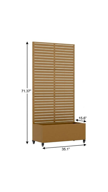 71" X 35" Brown Galvanized Metal Rectangular Planter Box HomeRoots