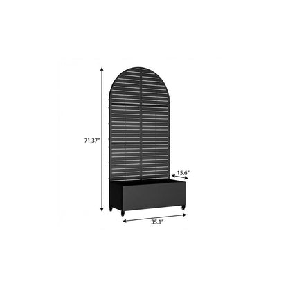 71" X 35" Black Galvanized Metal Rectangular Planter Box HomeRoots