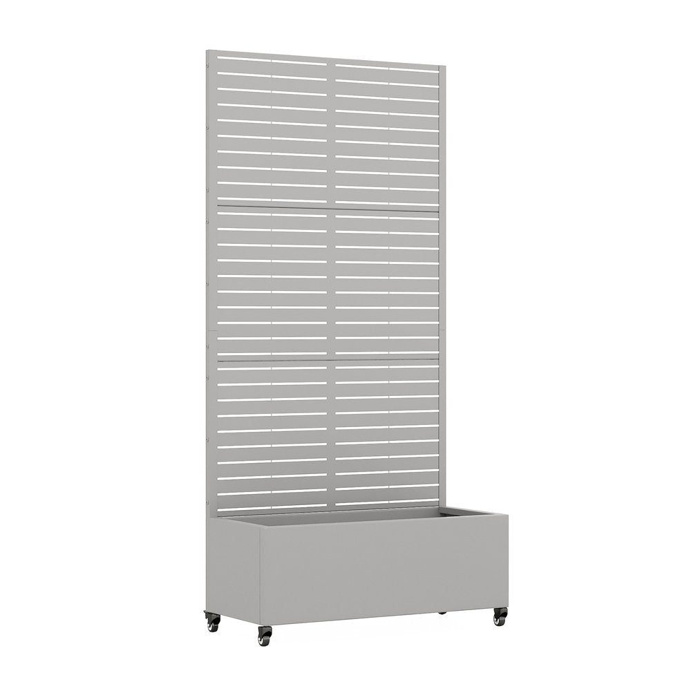 71" X 35" Gray Galvanized Metal Rectangular Planter Box — view 1