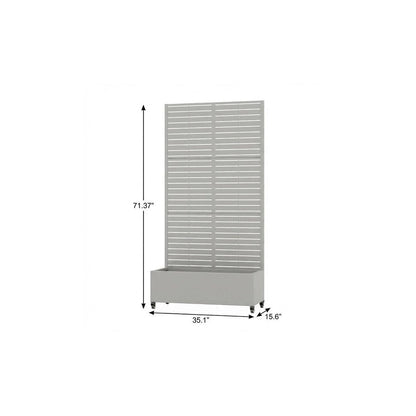 71" X 35" Gray Galvanized Metal Rectangular Planter Box