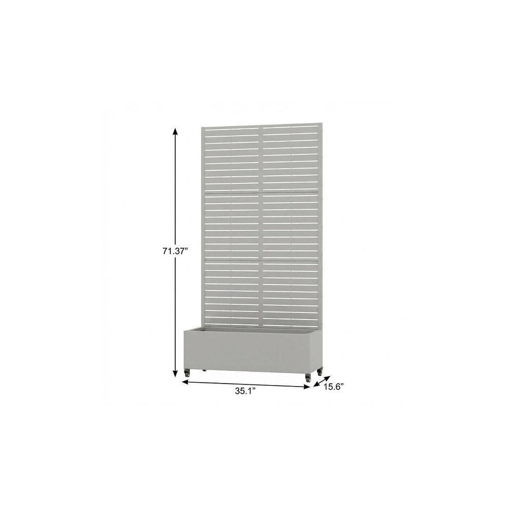 71" X 35" Gray Galvanized Metal Rectangular Planter Box — view 4