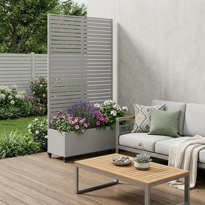 71" X 35" Gray Galvanized Metal Rectangular Planter Box HomeRoots
