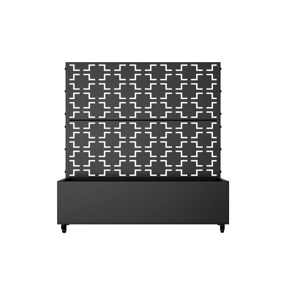 47" X 47" Black Galvanized Metal Rectangular Planter Box — view 3