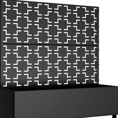 47" X 47" Black Galvanized Metal Rectangular Planter Box HomeRoots