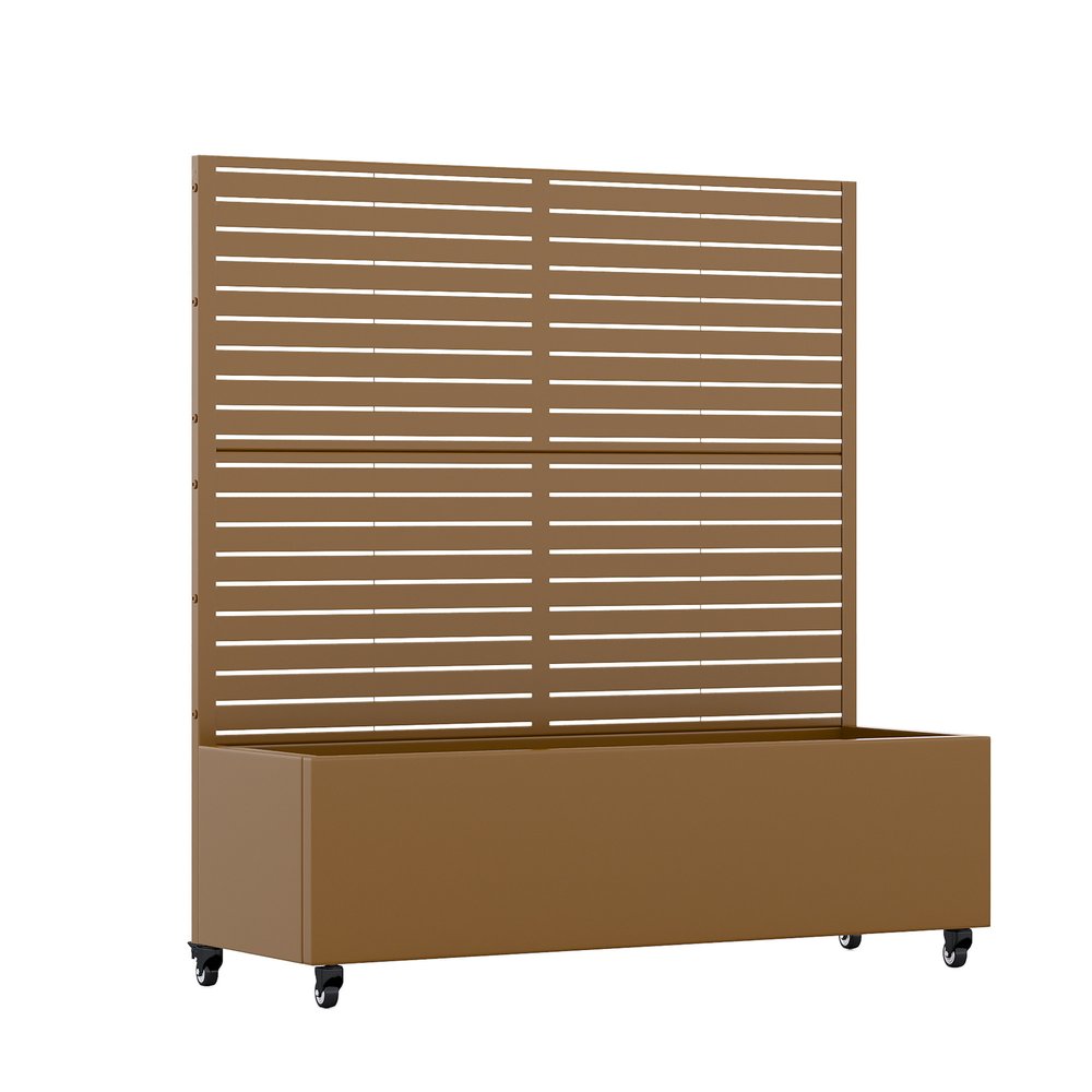 47" X 47" Brown Galvanized Metal Rectangular Planter Box — view 2