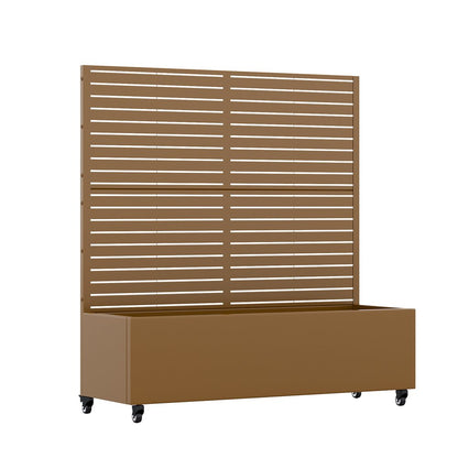 47" X 47" Brown Galvanized Metal Rectangular Planter Box HomeRoots