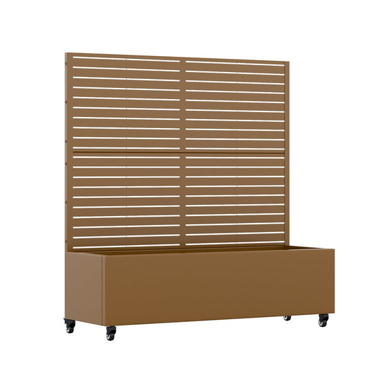 47" X 47" Brown Galvanized Metal Rectangular Planter Box