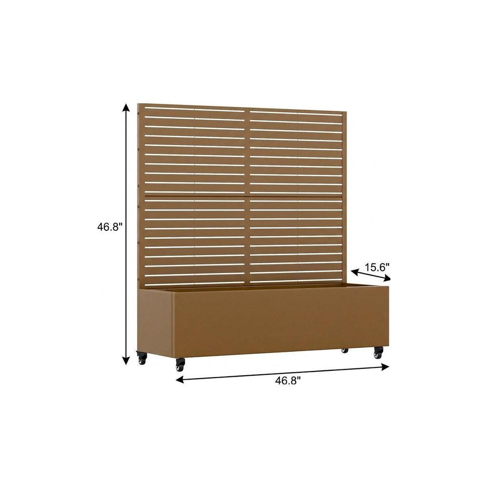 47" X 47" Brown Galvanized Metal Rectangular Planter Box HomeRoots