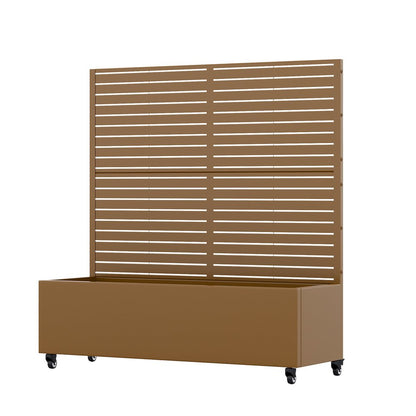 47" X 47" Brown Galvanized Metal Rectangular Planter Box HomeRoots