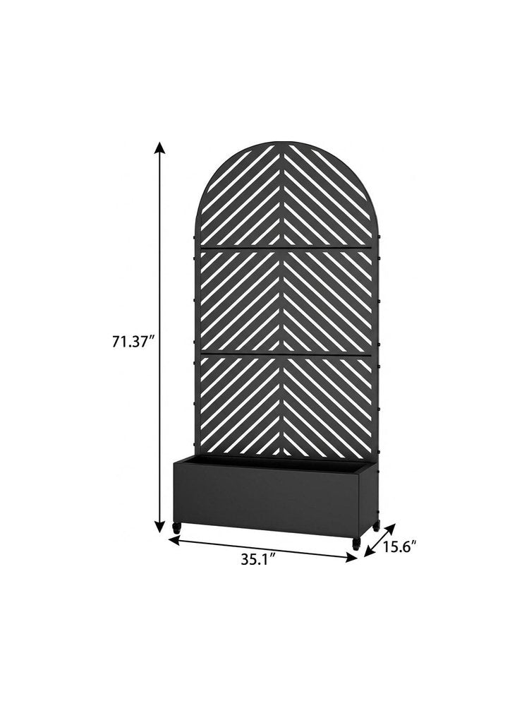 71" X 35" Black Galvanized Metal Rectangular Planter Box HomeRoots