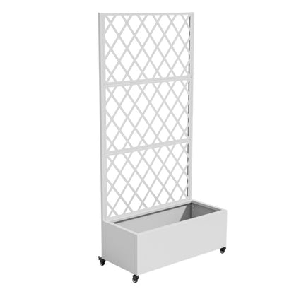 71" X 35" White Galvanized Metal Rectangular Planter Box HomeRoots