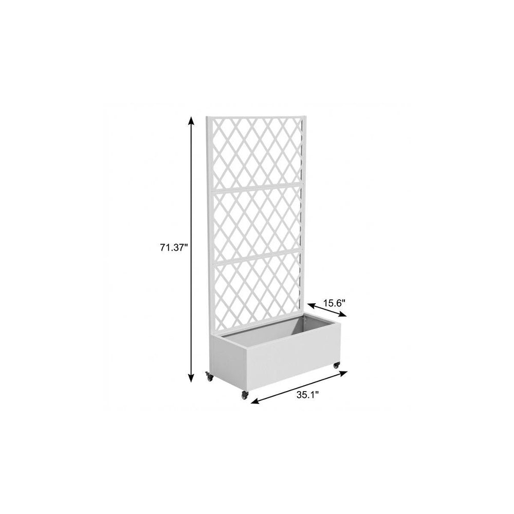 71" X 35" White Galvanized Metal Rectangular Planter Box HomeRoots