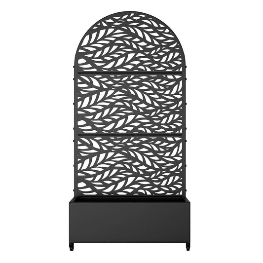 71" X 35" Black Galvanized Metal Rectangular Planter Box