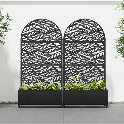 71" X 35" Black Galvanized Metal Rectangular Planter Box HomeRoots