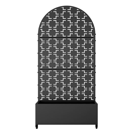 71" X 35" Black Galvanized Metal Rectangular Planter Box
