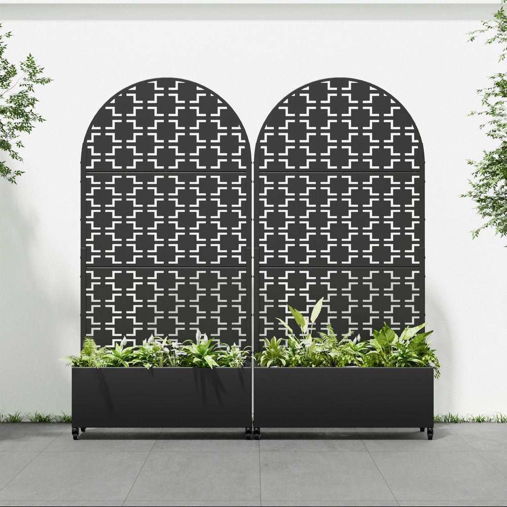 71" X 35" Black Galvanized Metal Rectangular Planter Box HomeRoots