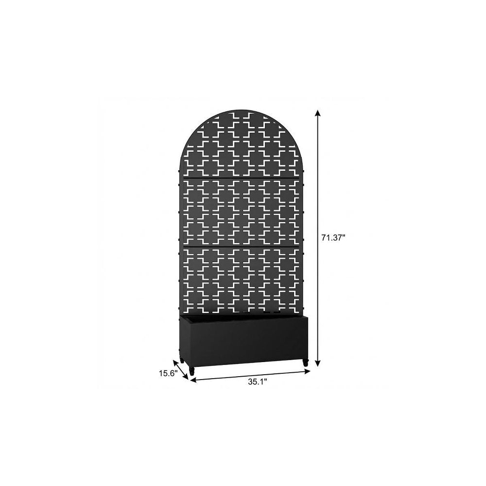 71" X 35" Black Galvanized Metal Rectangular Planter Box HomeRoots