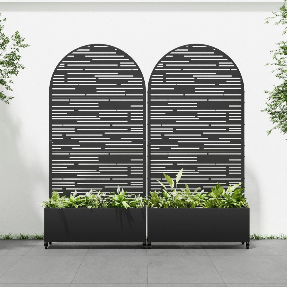 71" X 35" Black Galvanized Metal Rectangular Planter Box — view 7